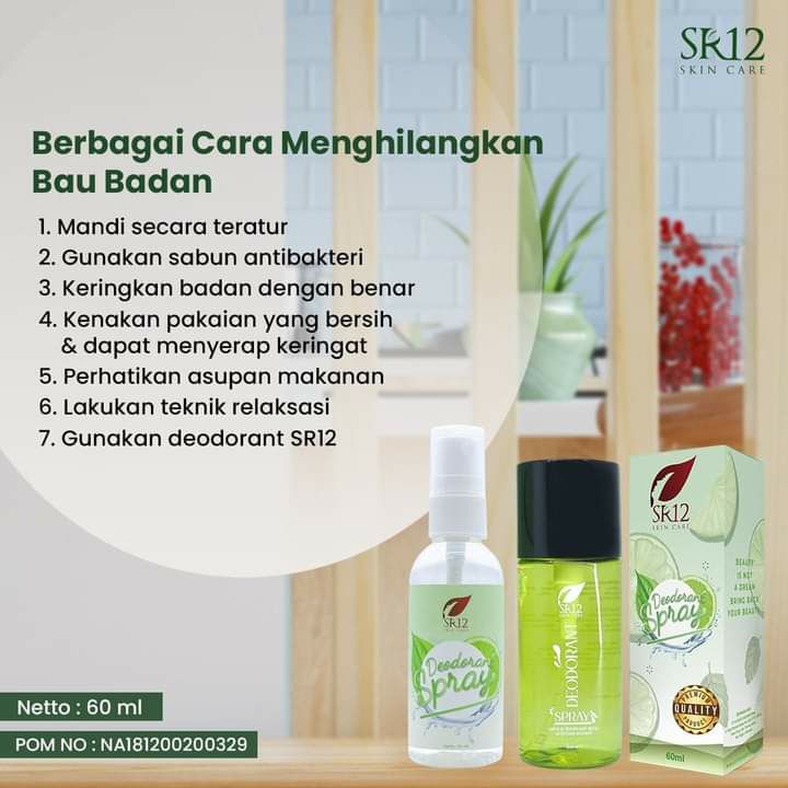 Terganggu sama Bau badan Tak Sedap?Berikut👆👆👆 tips Cara menghilangkan bau badan dan Selalu Gunakan Deodorant Spray SR12 ya dear agar selalu tampil percaya diri seharian 😊🌸AMPUH mengatasi bau ketiak, bau kaki, bau sepatu, bau helm🌸Ampuh mencerahkan ketiak hitam🌸Memperlambat pertumbuhan butek🌸Tidak lengket&tidak menodai baju mu.🌸Tidak menyebabkan ketiak hitam🌿Oiya bagi bumil yng lagi enek/mual nyium bau Farfum, deodorant  SR12 ini sangat cocok karna tanpa farfum, tanpa Alkohol.Aman untuk bumil, busui & anak2🌿Komposisi 100% HERBAL: Air murni, Tawas, jeruk nipis, kapur sirih dan Aloe barbadensis leaf Juice🌿Oiya sabun anti bakteri nya bisa pake SABUN BULUS SR12 lo..biar JOSS🤗🤩Karena sabun Bulus SR12 bisa membasmi kuman ( bakteri, virus, jamur) hingga 90% lo..👍 Ready stock 🤩WA/Telegram👉0821-5799-8873AGEN RESMI SR12 HERBAL SKINCARE BALIKPAPAN KAL-TIMMampir yuks 👇shopee.co.id/agenresmisr12Atau tokopedia.com/sr12balikpapan(Bisa pake Voucher Free Ongkir dan bisa COD juga loh)🎉