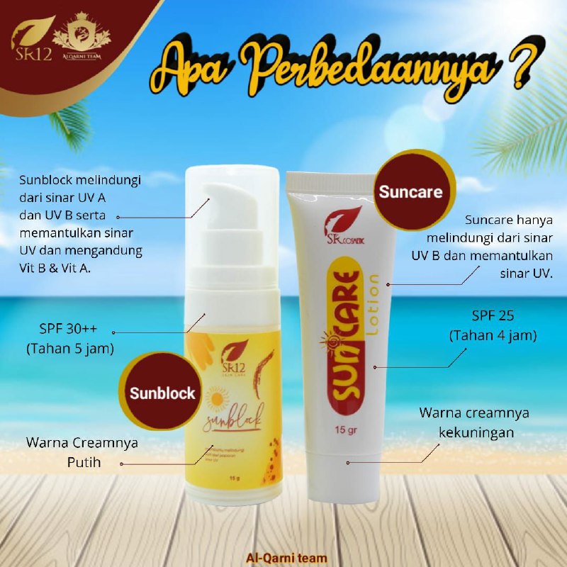 Ini ya perbedaannya sunblock dan suncare ...harga selisih sedikit sajjooooo.....jadi tergantung selero andooo....mau yang manooo? Tekstur sama2 lembut halus cepat meresap dan menyatu di kulit wajah....sama2 melindungi  kulit mu dari paparan sinar matahari....mencegah kanker kulit,  menghambat penuaan dini, memudarkan flek akibat sengatan matahari 🤩🥰 stock  sunblock tinggal 4 pcs dan suncare tinggal 5 pcs....Gerceeeep🚀🚀🚀WA/telegram ke 👉0821-5799-8873AGEN RESMI SR12 HERBAL SKINCARE BALIKPAPAN