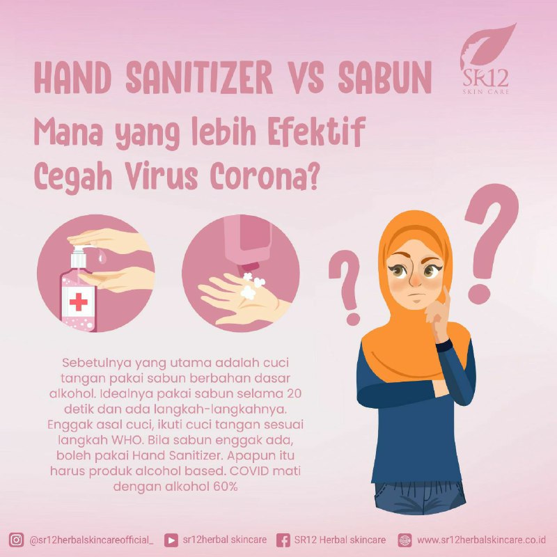 Jika kita di rumah dan mudah mendapatkan air maka cuci tangan lebih efektif untuk membasmi kuman (virus, bakteri dan jamur)....nah untuk sabun gunakan sabun bulus SR12 efektif membunuh kuman hingga 90% lo...selain itu kulit juga jadi halus lembut kencang dan sehat....🤩🤩🤩