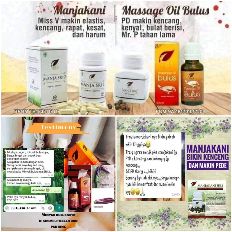 Tapi...Gak usah nunggu malam Jum'at, kalau mau bikin suami atau istri senang ya...😬🤗😁Dengan si minyak bulus dan manja SR12 sudah bisa bikin keluarga harmonis, MaasyaAllaah Mau gede : pakai minyak bulus Mau rapet : konsumsi manjakani SR12Pasutri insyaAllah paham ya🤗😬Yang masih jomblo, jangan bersedih ya....😁Kalo sudah mantap, segera halalkan🤗Ready stock🤩Wa/telegram 👉0821-5799-8873AGEN RESMI SR12 HERBAL SKINCARE BALIKPAPANintips shopeeku yuks👇shopee*co*id/agenresmisr12Atau tokpedku 👇tokopedia*com/sr12balikpapan_____________Utk masuk link toko 👆 (*) ganti (.)(Dapatkan harga terbaik sesuai katalog, bisa pake voucher FREE ONGKIR lo..., dan juga bisa COD juga lo...🎉🎉🎉) Gerceeep