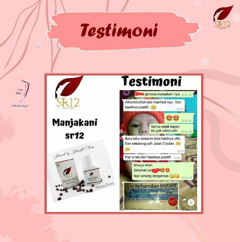 Biidznillah...terbukti dan banyak yang membuktikan 🤩🥰, ikhtiar dengan manjakani SR12..di hari jum'at barokah ini.., kita semua berdo'a semoga Ayah/bunda yang merindukan tangis bayi di rumahnya di segerakan oleh Allah yang maha kuasa ya..Aamiin Allahumma Amiin  🤲 🤲 🤲Wa/telegram 👉0821-5799-8873Agen Resmi SR12 Herbal Skin care Balikpapan, Kaltim