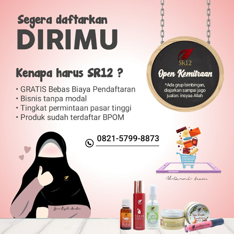 Yuk gabung bisnis SR12 bareng saya yuk...yang belum punya modal jangan khawatir, ada peluang yang kami berikan,yang penting serius dan mau berjuang bersama menebar manfaat.(japri ya 👇)Wa/telegram: 0821-5799-8873AGEN RESMI SR12 HERBAL SKINCARE BALIKPAPAN, KAL-TIM