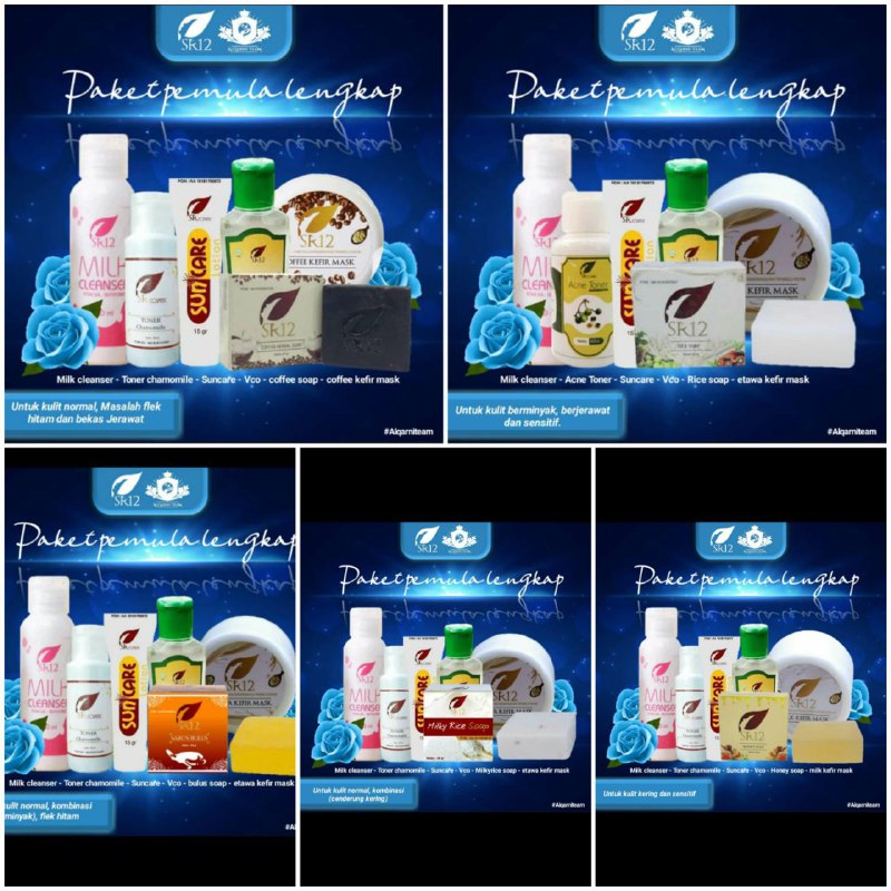 5 Varian paket pemula lengkap.kita analisa, kita pilah-pilih dulu berdasarkan jenis kulit dan masalah kulit, oleh karena itu diperlukan konsultasi sebelum membeli, karena kami tidak asal jual dan tidak asal laku saja, tapi benar2 ingin MENEBAR manfaat dan mengembalikan kecantikan alami kulit anda.karena kami peduli.Y-0-k sayangi kulitmu bersama SR12 HERBAL SKINCARE.Say no to mercury and hidroquinon dan zat kimia berbahaya lainnya🤗ORDER & KONSULTASI (FREE)(Wa/telegram: 0821 5799 8873)AGEN RESMI SR12 HERBAL SKINCARE BALIKPAPAN, KAL-TIM