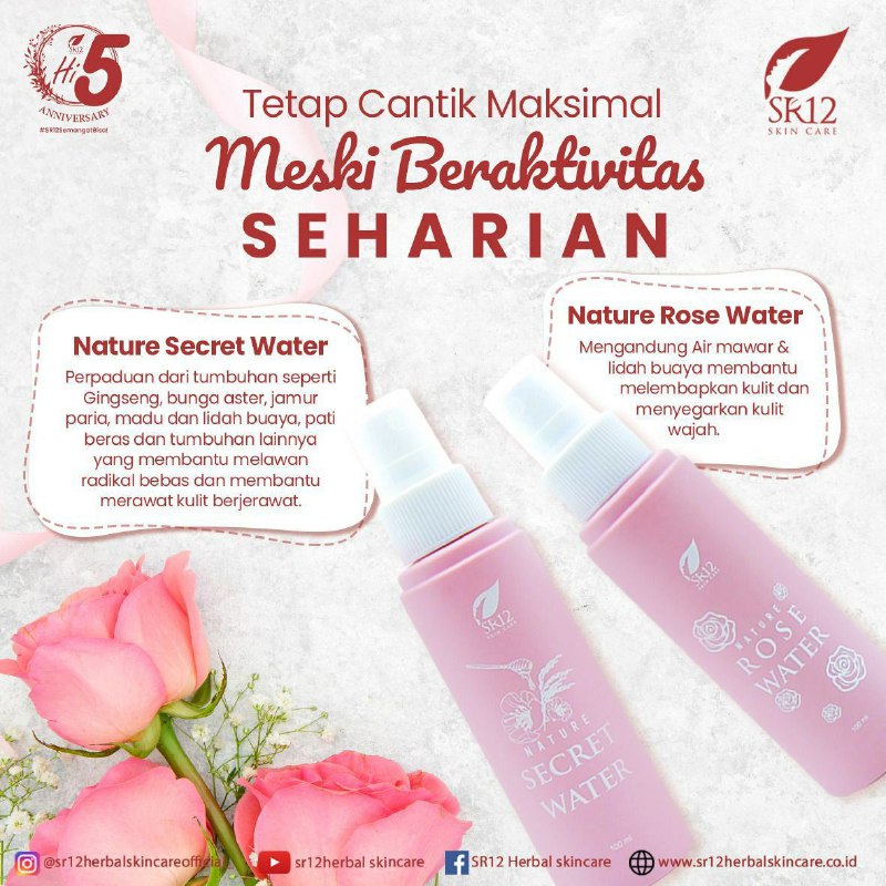 🌿🌸Hayo, siapa yg mau tetap cantik meski seharian beraktivitas? Seharian ngantor? blum mencapai sore, pasti siang udah pada kusam iya kan?Udah pada berminyak, kering, kusam, makin  terlihat wajah letih nya.Tapi tenang, di SR12 punya face mist/Facial spray yg bisa mengunci make up/riasanmu agar tahan lama sehingga kamu tetap cantik maksimal🌿🌸Face Mist SR12 ini membantu menyegarkan kembali wajah letih mu, tidak hanya itu trnyata face mist SR12 ini bisa merawat kulit mu juga lo..melembabkan, mengatasi/mencegah jerawat serta mencerahkan kulit wajah🌿🌸 Face mist/facial Spray SR12 ini dilengkapi bahan-bahan dominan herbal  alami pilihan.Yaitu: ginseng, madu, jamur poria, Aloe Vera, pati beras, bunga aster, air mawar, dan tumbuhan lainnya yg dapat membantu melawan radikal bebasGimana?KEREN kan face mistku🤩Ready:🌸 Rose Water 🌸 Secret WaterWA/Telegram 👉0821-5799-8873AGEN RESMI SR12 HERBAL SKINCARE BALIKPAPAN KAL-TIMIntip shopeeku yuks👇shopee.co.id/agenresmisr12Atautokopedia.com/sr12balikpapan