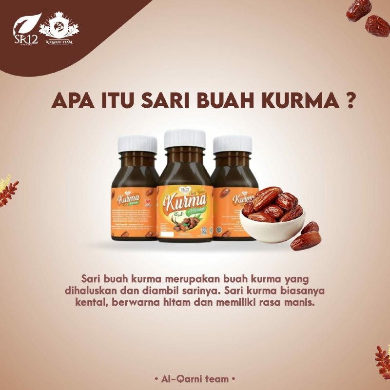 *SARI KURMA SR12* Netto : 350 gramHarga : 60 ribuSari Kurma SR12 telah hadir ditengah kita.Pure Kurma Arab pilihan dengan kualitas premium, tanpa gula pasir atau pemanis buatan lainnya. *Saran penyajian :* Campurkan sari kurma SR12 dengan susu Gomilku SR12, Cocok sekali untuk stamina apalagi disaat pandemi sekarang ini. Bisa juga diminum langsung.Sudah READY STOCK ya🤩🤩🤩GerceeepWA/Telegram👉0821-5799-8873AGEN RESMI SR12 HERBAL SKINCARE BALIKPAPANmampir yuks 👇shopee*co*id/agenresmisr12Atautokopedia*com/sr12balikpapan_________Untuk masuk link toko⤴️ (*) ganti (.)Bisa pakai voucher free ongkir dan bisa COD Lo...dan dapatkan promo menarik lainnya. Gerceeeeep🎉*SARI KURMA SR12* Netto : 350 gramHarga : 60 ribuSari Kurma SR12 telah hadir ditengah kita.Pure Kurma Arab pilihan dengan kualitas premium, tanpa gula pasir atau pemanis buatan lainnya. *Saran penyajian :* Campurkan sari kurma SR12 dengan susu Gomilku SR12, Cocok sekali untuk stamina apalagi disaat pandemi sekarang ini. Bisa juga diminum langsung.Sudah READY STOCK ya🤩🤩🤩GerceeepWA/Telegram👉0821-5799-8873AGEN RESMI SR12 HERBAL SKINCARE BALIKPAPANmampir yuks 👇shopee*co*id/agenresmisr12Atautokopedia*com/sr12balikpapan_________Untuk masuk link toko⤴️ (*) ganti (.)Bisa pakai voucher free ongkir dan bisa COD Lo...dan dapatkan promo menarik lainnya. Gerceeeeep🎉