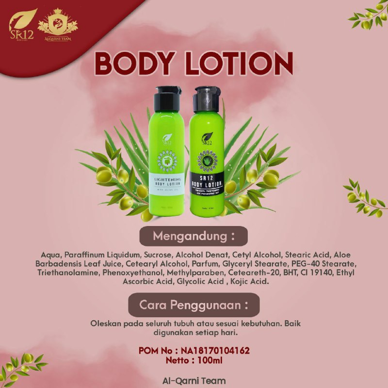 Ada beberapa Kandungan pada skincare aman.. yg bisa mbantu pengangkatan sel kulit mati adalah AHA, BHA dan PHA, biasanya zat ini bisa terlihat reaksinya setelah 1 bulan hingga 3 bulan pemakaian rutin...na Khabar baik nya handbody lotion SR12 mengandung AHA juga mengandung Niacinamide , maka nya kulitmu bisa jadi cerah alami, glowing semriwinggg👍🥰 keren kan...???Wah apalagi tuh NIACINAMIDE ?🤔 eitttss jangan takut dulu ya... Niacinamide adalah nama lain dari Vitamin B3 yg biasa terkandung dalam 'skincare aman' ya yg efektif membuat kulit mu cerah, bekerja menghambat produksi melanin pada kulit 🤩Ready ya 🌸🥰🌸 Lightening body lotion (Handbody siang)dg SPF 30 dan minyak zaitun🌸 Whitening body lotion (Handbody malam, dengan Aloe Vera Yuk segera di miliki, dan gunakan secara rutin sesuai aturan pakainya yaWA/Telegram👉0821-5799-8873AGEN RESMI SR12 HERBAL SKINCARE, BALIKPAPAN KAL-TIMAtau silahkan kunjungi toko online kami di:tokopedia.com/sr12balikpapan Ataushopee.co.id/agenresmisr12Ada beberapa Kandungan pada skincare aman.. yg bisa mbantu pengangkatan sel kulit mati adalah AHA, BHA dan PHA, biasanya zat ini bisa terlihat reaksinya setelah 1 bulan hingga 3 bulan pemakaian rutin...na Khabar baik nya handbody lotion SR12 mengandung AHA juga mengandung Niacinamide , maka nya kulitmu bisa jadi cerah alami, glowing semriwinggg👍🥰 keren kan...???Wah apalagi tuh NIACINAMIDE ?🤔 eitttss jangan takut dulu ya... Niacinamide adalah nama lain dari Vitamin B3 yg biasa terkandung dalam 'skincare aman' ya yg efektif membuat kulit mu cerah, bekerja menghambat produksi melanin pada kulit 🤩Ready ya 🌸🥰🌸 Lightening body lotion (Handbody siang)dg SPF 30 dan minyak zaitun🌸 Whitening body lotion (Handbody malam, dengan Aloe Vera Yuk segera di miliki, dan gunakan secara rutin sesuai aturan pakainya yaWA/Telegram👉0821-5799-8873AGEN RESMI SR12 HERBAL SKINCARE, BALIKPAPAN KAL-TIMAtau silahkan kunjungi toko online kami di:tokopedia.com/sr12balikpapan Ataushopee.co.id/agenresmisr12