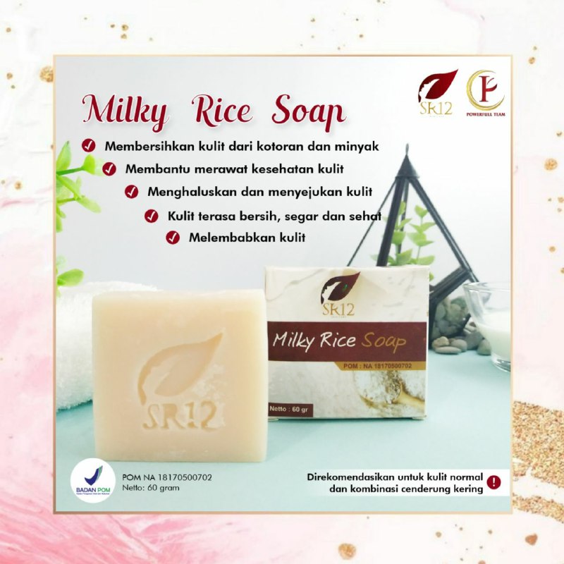 🥛🍚MILKY RICE SOAP🍚🥛        (Sabun susu beras)Dapat membuat kulitmu segar, sehat cerah Alami...Cocok untuk jenis kulit normal,  kombinasi cenderung kering .Yuk segera di miliki,  banyak yg sudah membuktikan khasiat dari sabun ini.Order/konsultasi(free): Wa/telegram 👉0821-5799-8873AGEN RESMI SR12 HERBAL SKINCARE BALIKPAPAN