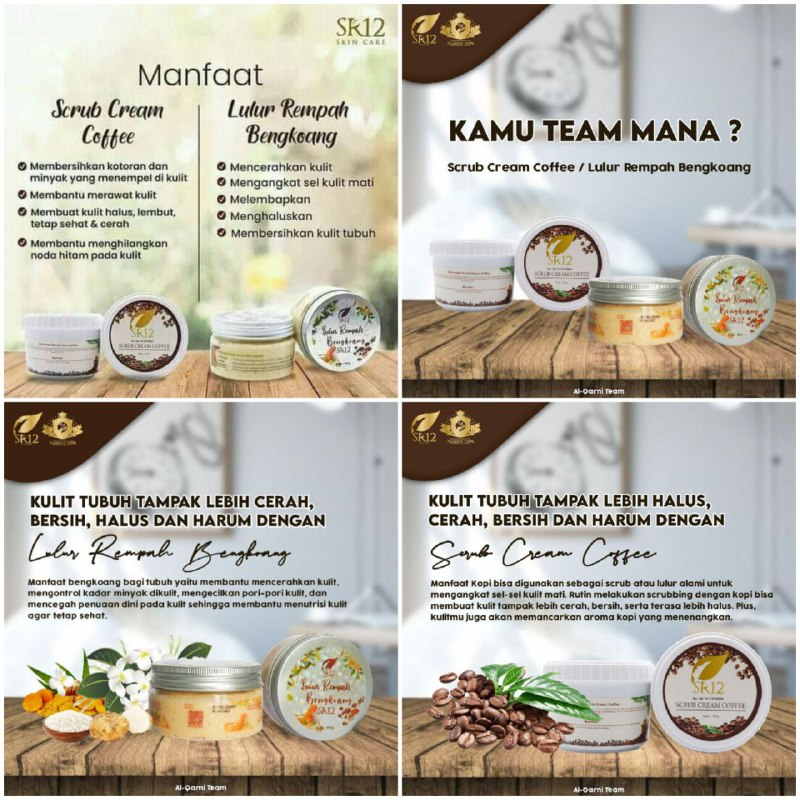 Lulur Rempah Bengkoang & Scrub Cream Coffee SR12🌿🌸Nggak cuma bisa di pakai buat memaksimal kan penampilan untuk hari-hari biasa. Tapi bisa buat manten juga lo...biar makin cerah maksimal saat jadi ratu & Raja sehari🤗🤩🌿🌸Keduanya sama-sama berfungsi mengangkat daki/kotoran pada tubuh, mengangkat sel kulit mati, mencerahkan dan melembabkan kulitNah, perbedaannya adalah...🌿Lulur Rempah Bengkoang lebih ke mencerahkan tubuh..., Menutrisi, melembabkan🌿Sementara, Scrub Cream Coffee lebih untuk mengatasi permasalahah kulit seperti selulit/ stretchmark, bekas koreng/penyakit kulit lainnya dan mencerahkan  rona kulit yang tidak merataReady stock🤩🍃 Lulur Rempah Bengkoang🍃 Scrub Cream CoffeeWA/Telegram👉0821-5799-8873AGEN RESMI SR12 HERBAL SKINCARE BALIKPAPAN, KAL-TIM
